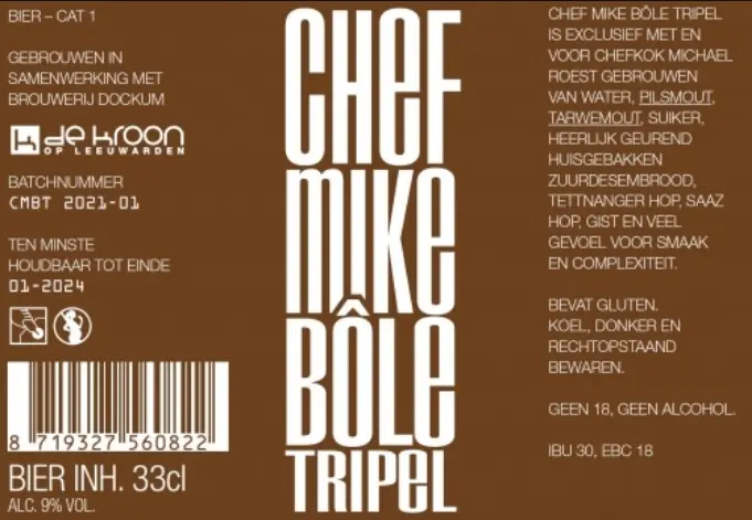 De Kroon Op Leeuwarden Chef Mike Bôle Tripel