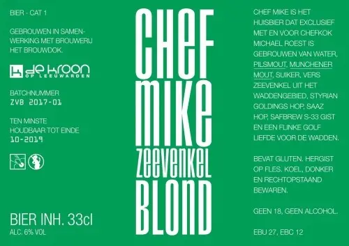 De Kroon Op Leeuwarden Chef Mike Zeevenkel Blond