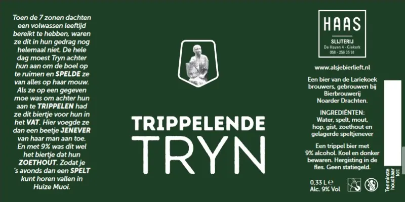 Lariekoek Brouwers Trippelende Tryn - Groene Dop