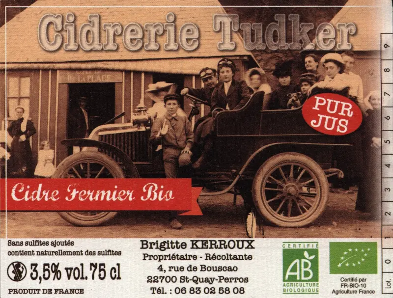 Cidrerie Tudker Cidre Fermier Bio Demi-Sec