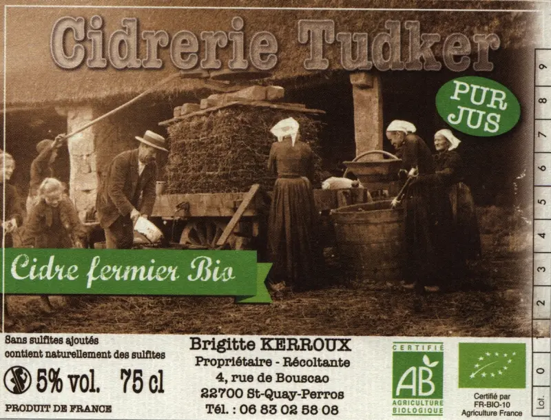 Cidrerie Tudker Cidre Fermier Bio Brut