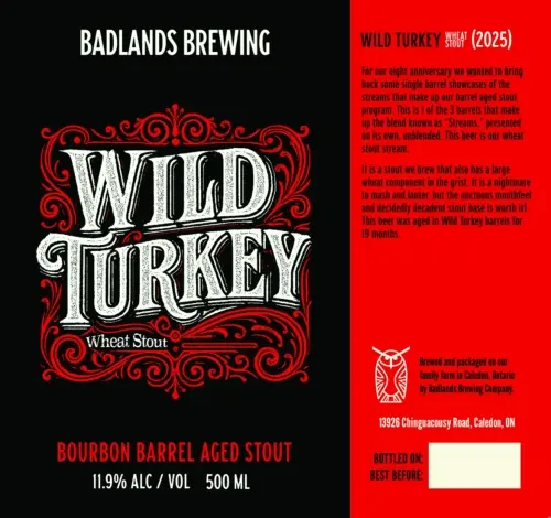 Badlands Brewing Company Wild Turkey (Wheat Stout)