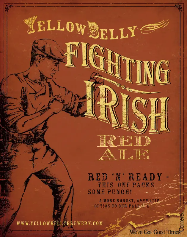 YellowBelly Brewery and Public House Fighting Irish Red Ale