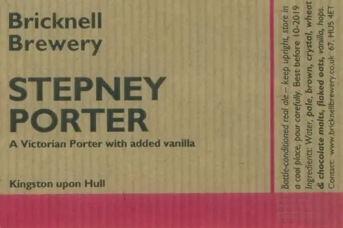 Bricknell Brewery Stepney Porter