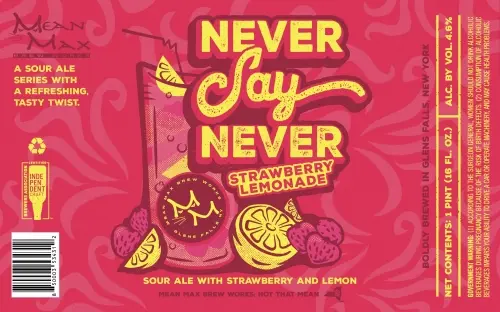 Mean Max Brew Works Never Say Never - Strawberry Lemonade