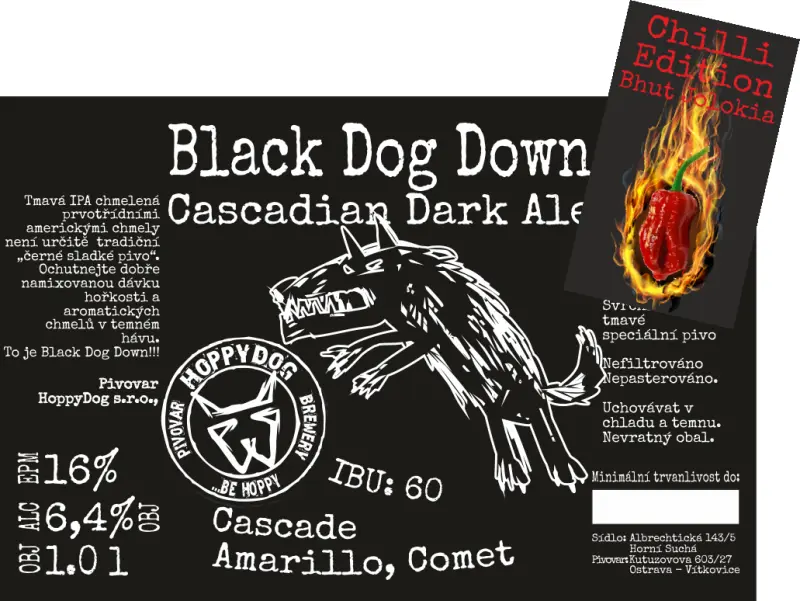 HoppyDog Black Dog Down - Chilli Edition