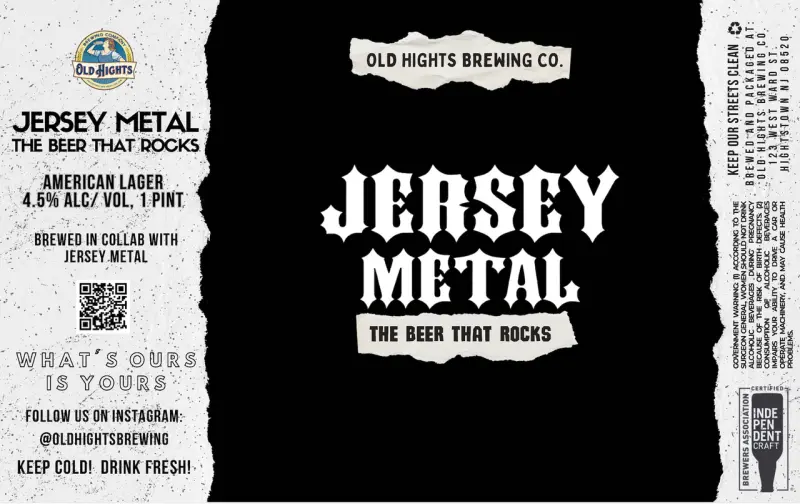 Old Hights Brewing Company Jersey Metal