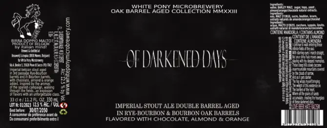 White Pony Microbirrificio Of Darkened Days