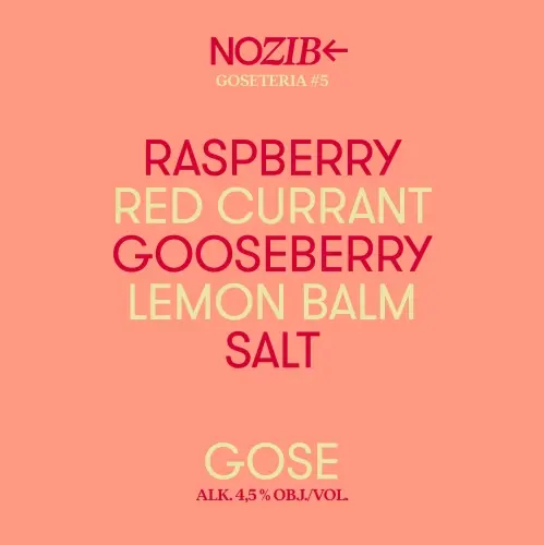 NOZIB Special Brews Goseteria #5 Raspberry + Red Currant + Gooseberry + Lemon Balm + Salt