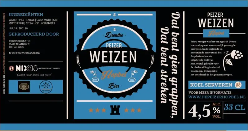 Brouwerij Bjuster Peizer Hopbel - Weizen