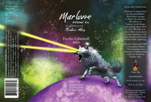 Marlowe Artisanal Ales Psychic Cyberwolf 3005