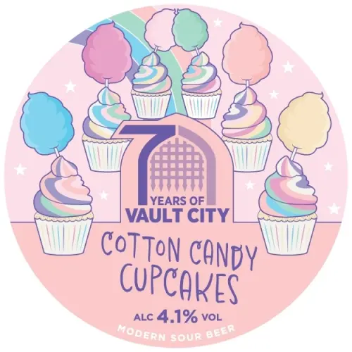 Vault City Cotton Candy Cupcakes