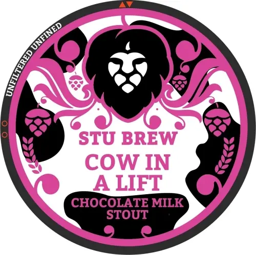 Stu Brew Cow In A Lift