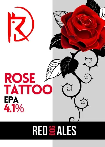 Red Dog Ales Rose Tattoo