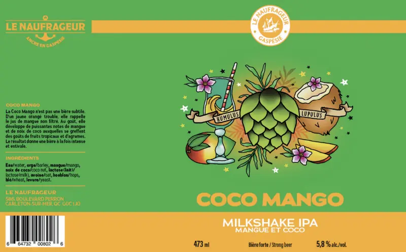 Microbrasserie Le Naufrageur Coco Mango