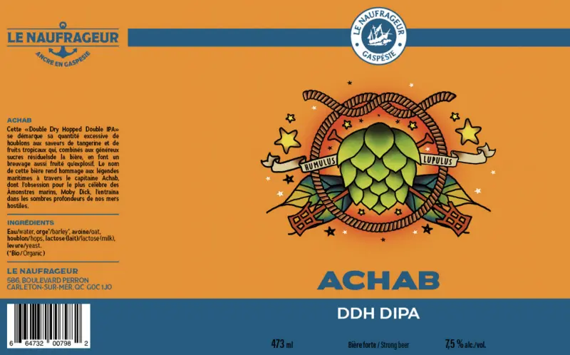 Microbrasserie Le Naufrageur Achab