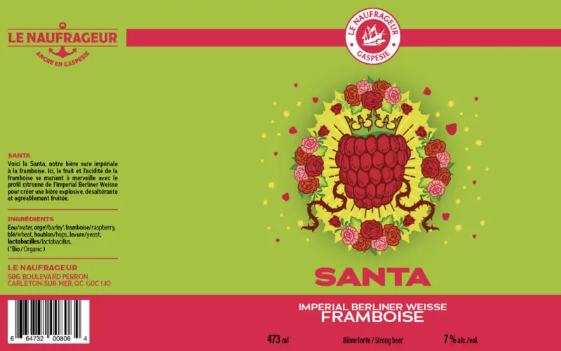 Microbrasserie Le Naufrageur Santa Frambuesa