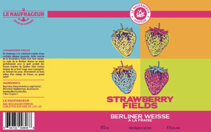 Microbrasserie Le Naufrageur Strawberry Fields
