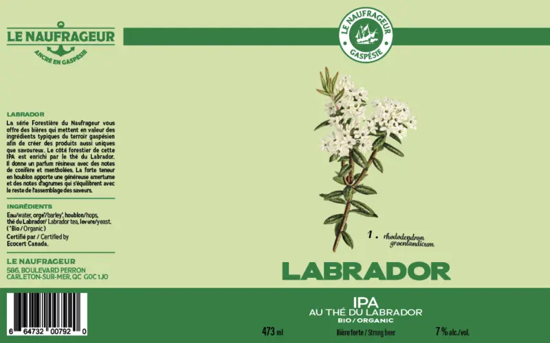 Microbrasserie Le Naufrageur Thé du Labrador