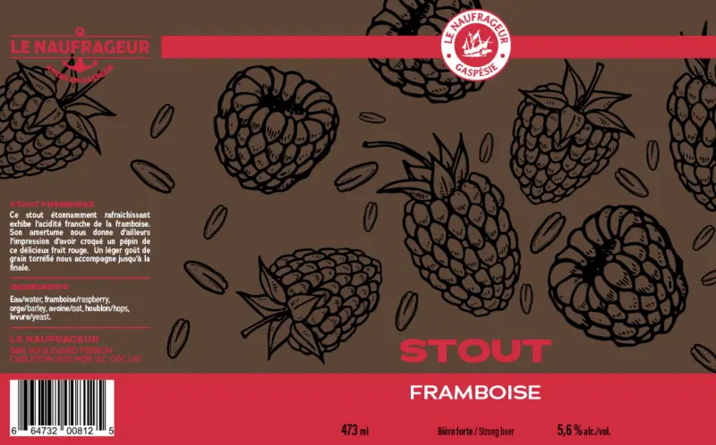 Microbrasserie Le Naufrageur Stout Framboise