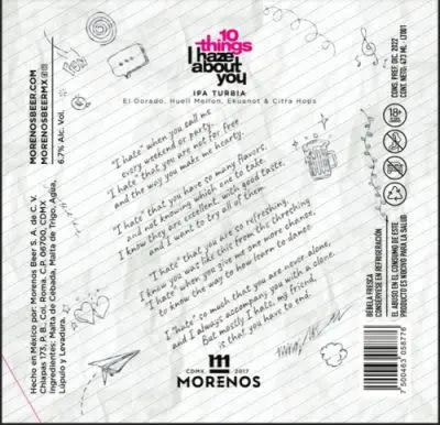 Casa Cervecera Morenos 10 Things I Haze About You