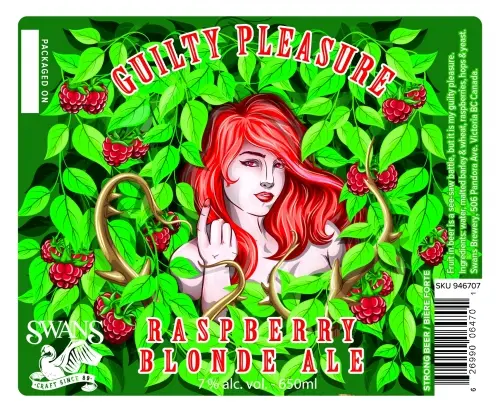 Swans Brewpub Guilty Pleasure Raspberry Blonde