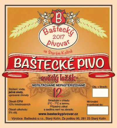 Baštecký pivovar Baštecké pivo svétlý ležák 12
