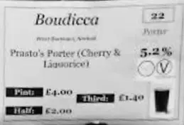Boudicca Brewing Co. Prasto's Porter (Cherry & Liquorice)