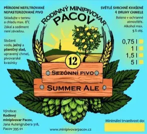 Pivovar Pacov Summer Ale 12°
