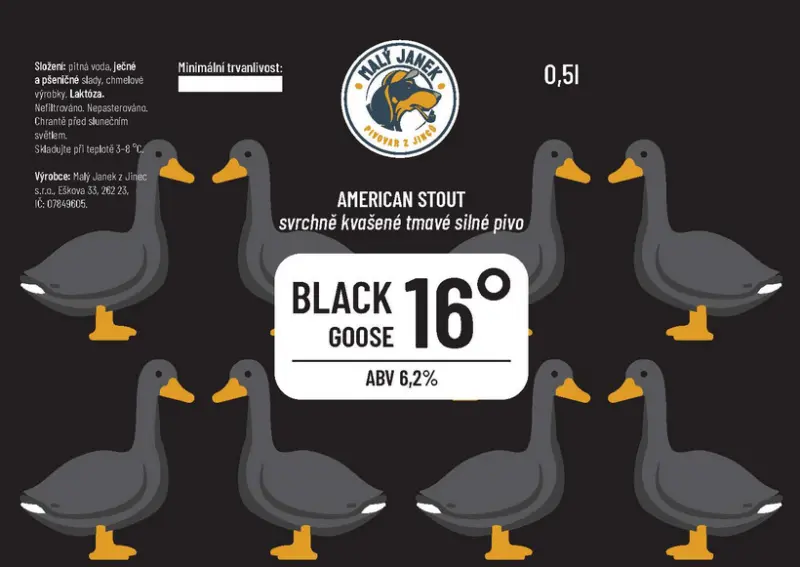 Malý Janek - Pivovar z Jinců Black Goose 16°