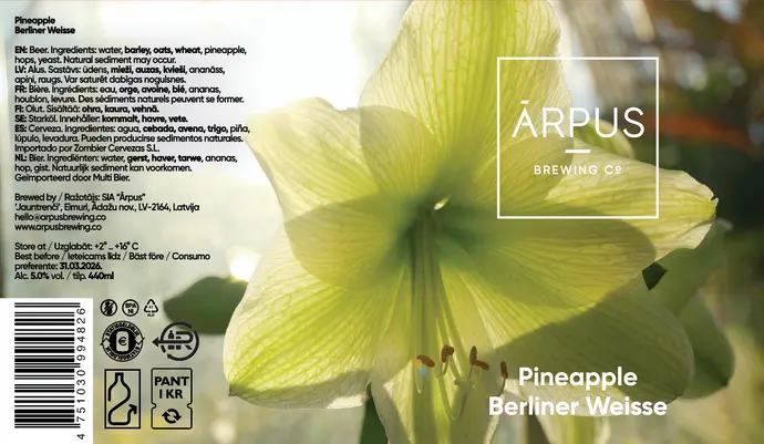 Ārpus Brewing Co. Pineapple Berliner Weisse