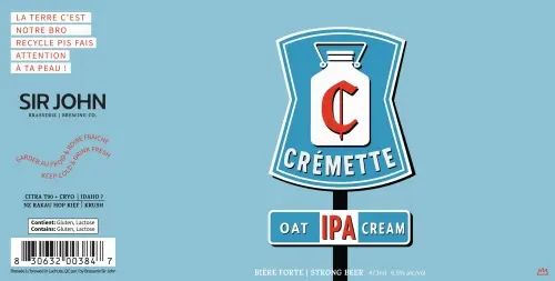 Brasserie Sir John Brewing Company Crémette