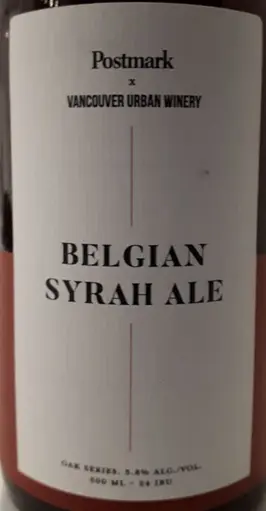 Postmark Brewing Belgian Syrah Ale