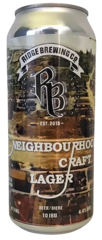 Ridge Brewing Company Neighbourhood Craft Lager