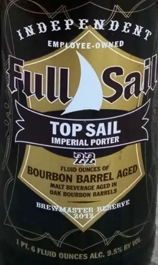 Full Sail Brewing Company Top Sail Imperial Porter Bourbon Barrel Aged