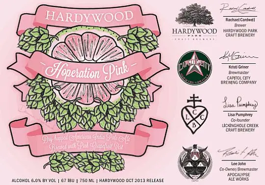 Hardywood Park Craft Brewery Hoperation Pink