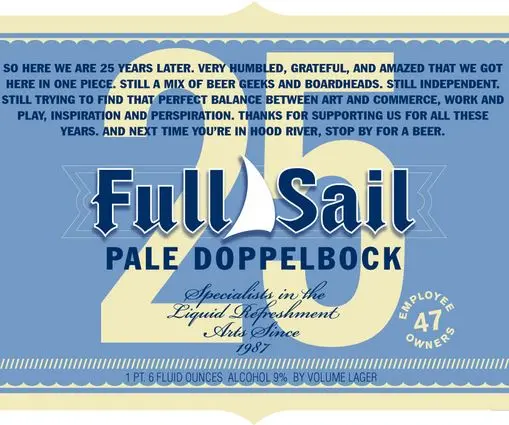 Full Sail Brewing Company 25th Anniversary Pale Doppelbock