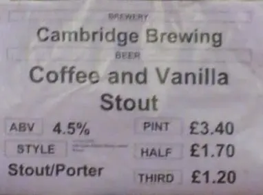 King Street Brewhouse Coffee & Vanilla Stout