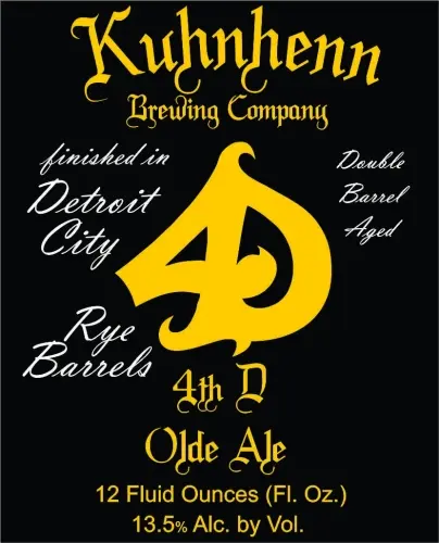 Kuhnhenn Brewing Company Fourth Dementia (4th D/4D) Olde Ale - Detroit City Rye Double Barrel-Aged
