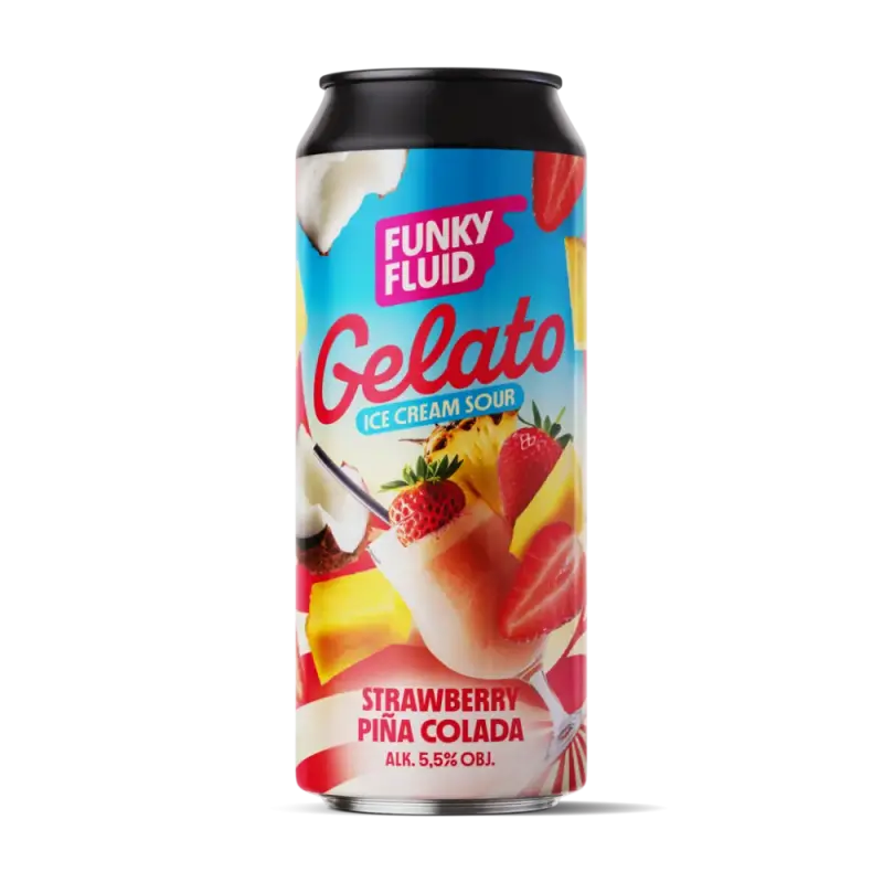 Funky Fluid Gelato: Strawberry Piña Colada
