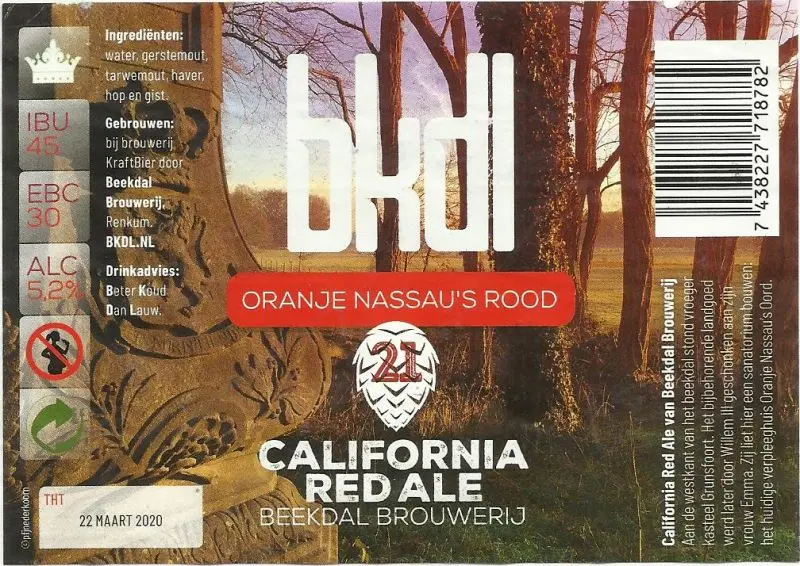 BKDL - Beekdal Brouwerij Oranje Nassau's Rood