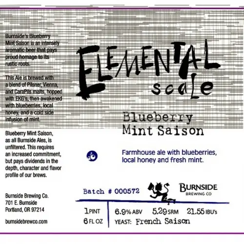 Burnside Brewing Co. Elemental Scale: Blueberry Mint Saison