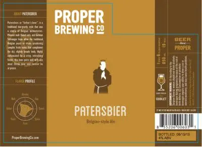 Proper Brewing Company Patersbier