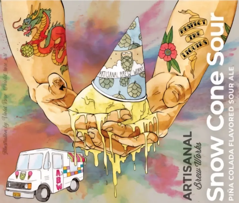Artisanal Brew Works Snow Cone Sour, Pina Colada