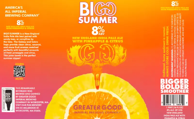 Greater Good Imperial Brewing Company Bigg Summer