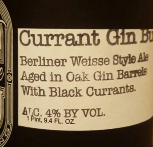 de Garde Brewing Currant Gin Bu