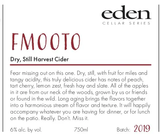 Eden Specialty Ciders FMOOTO