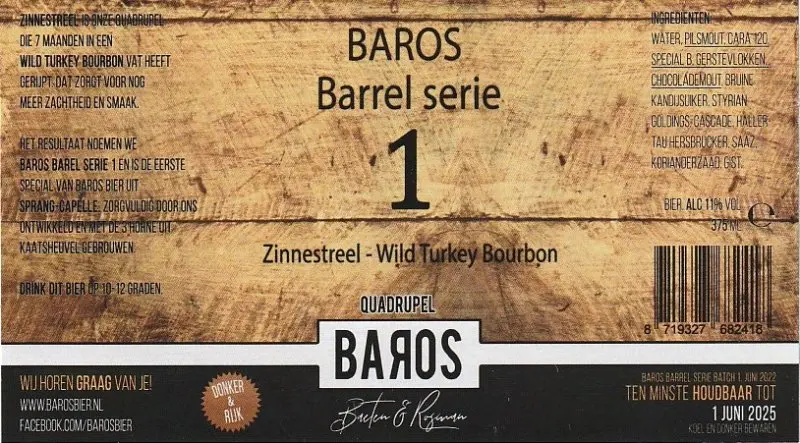 Baros Barrel Serie 1 Zinnestreel - Wild Turkey Bourbon