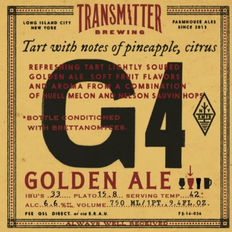 Transmitter Brewing G4 Tart Golden Ale