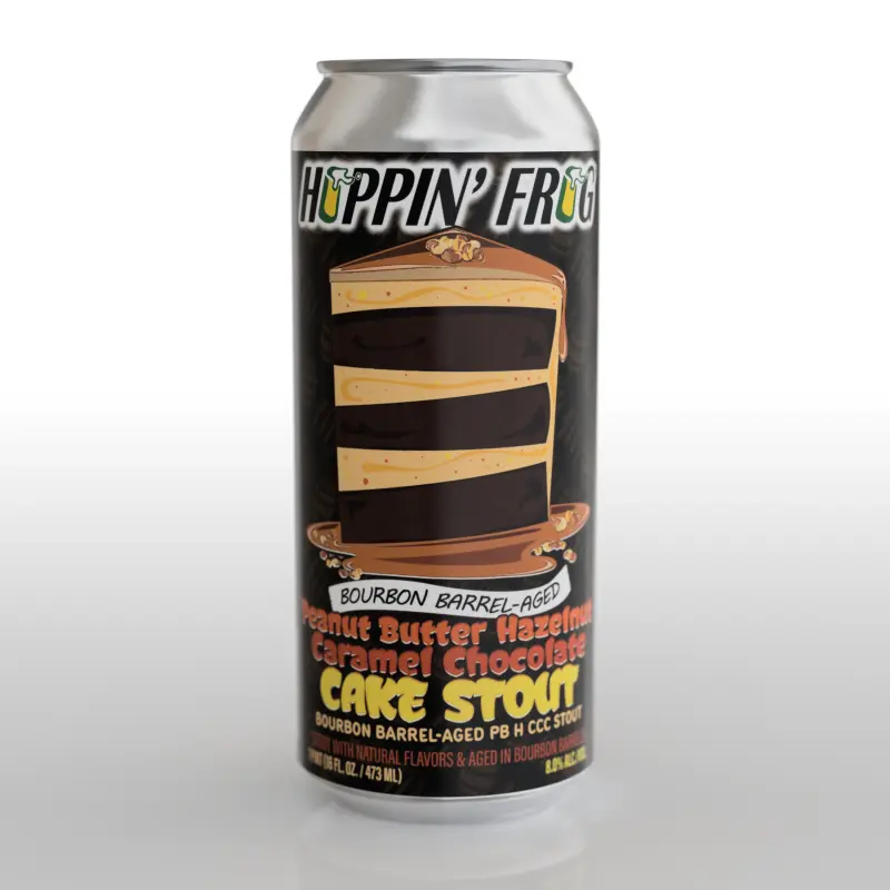 Hoppin' Frog Brewery Peanut Butter Hazelnut Caramel Chocolate Cake Stout - Bourbon Barrel-Aged